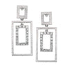 WHITE GOLD SQUARE DANGLE EARRINGS WITH DIAMONDS, .48 CT TW