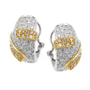 TWO-TONE GOLD DIAMOND PAVE EARRINGS, 1 1/2 CT TW