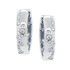 WHITE GOLD HOOP EARRINGS WITH FLUSH SET ROUND DIAMONDS, 1/2 CT TW