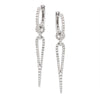 MODERN WHITE GOLD DANGLE EARRINGS WITH DIAMONDS, .86 CT TW