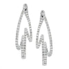 WHITE GOLD TWISTED HOOP EARRINGS WITH DIAMONDS, 1.08 CT TW