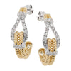 TWO-TONE GOLD J-HOOP EARRINGS WITH DIAMONDS, .92 CT TW