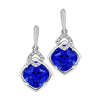 CHATHAM LAB GROWN SAPPHIRE AND DIAMOND EARRINGS