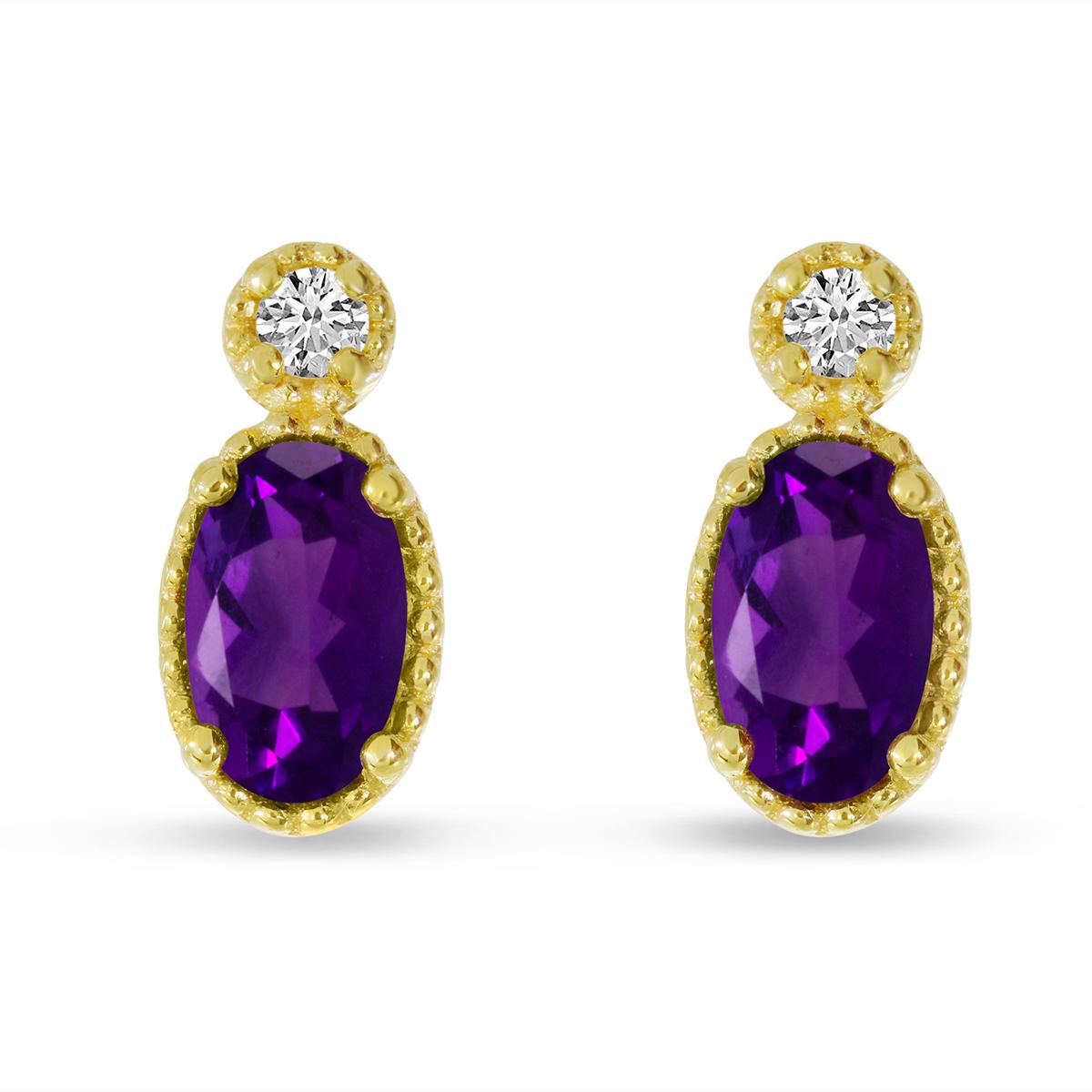 YELLOW GOLD AMETHYST EARRINGS