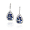 WHITE GOLD TEAR SHAPED DANGLE EARRINGS WITH SAPPHIRE AND DIAMONDS, 1.00 CT TW