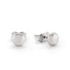 WHITE GOLD FLAT ROUND PEBBLE STUD EARRINGS, 5.5MM