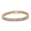TWO-TONE GOLD TENNIS BRACELET WITH CHAMPAGNE DIAMONDS, 6 1/2 CT TW