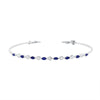 WHITE GOLD BANGLE BRACELET WITH MARQUISE SAPPHIRES AND ROUND DIAMONDS, .21 CT TW