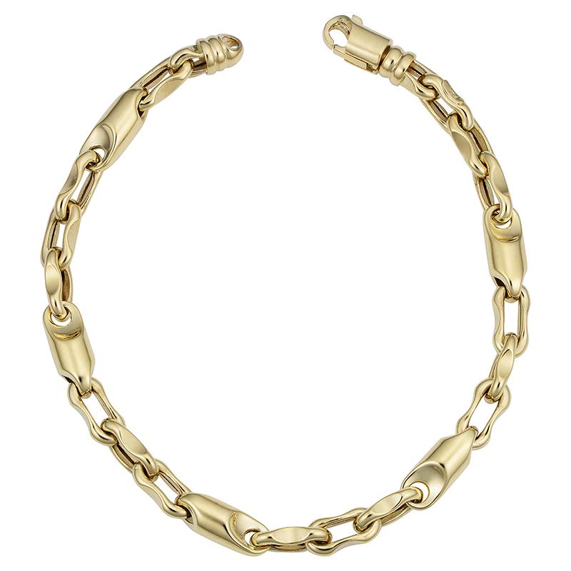 YELLOW GOLD FANCY CHAIN BRACELET