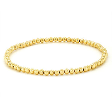 YELLOW GOLD 3MM BEADED BRACELET