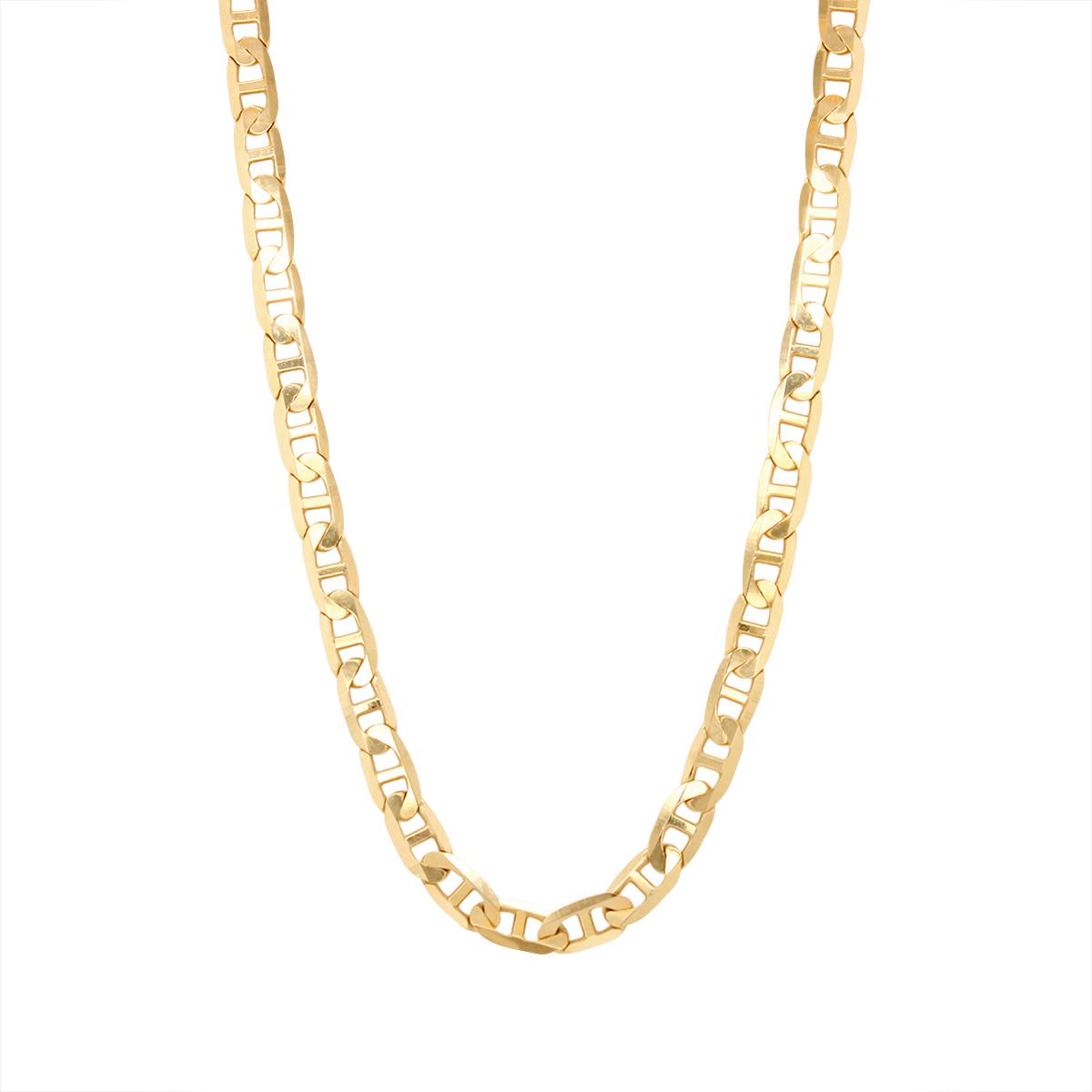 YELLOW GOLD GENTS MARINER CHAIN NECKLACE