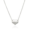 WHITE GOLD HIGH POLISH HEART SHAPED NECKLACE