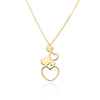 YELLOW GOLD CLUSTER OF HEARTS PENDANT NECKLACE
