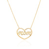 YELLOW GOLD NECKLACE WITH OPEN HEART MOM PENDANT