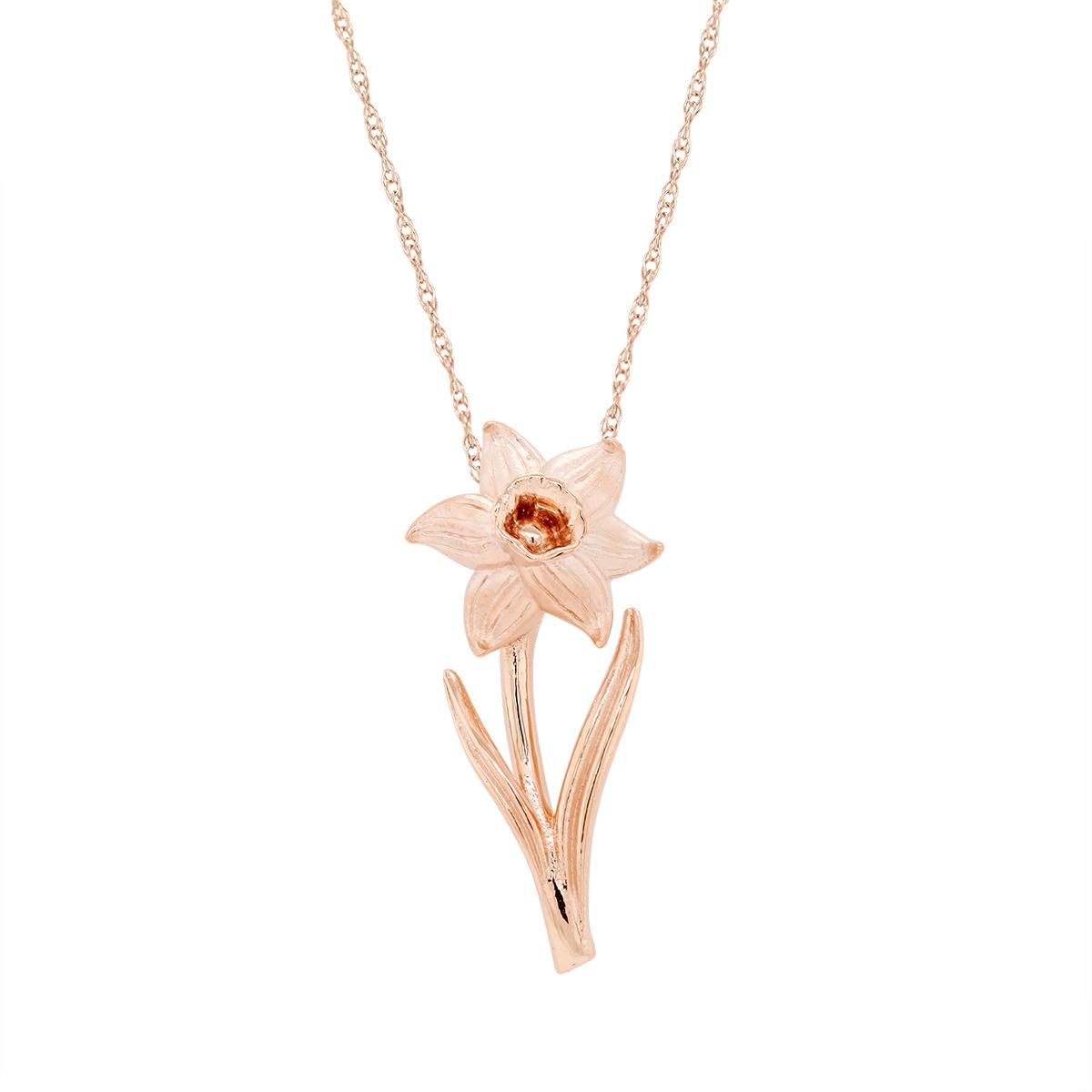 ROSE GOLD NECKLACE WITH DAFFODIL PENDANT