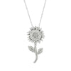 WHITE GOLD NECKLACE WITH DAISY PENDANT