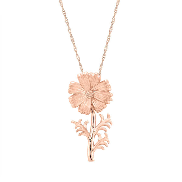 ROSE GOLD NECKLACE WITH COSMOS PENDANT Howard's Jewelry Center
