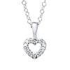 STERLING SILVER CHILDREN&#39;S OPEN HEART PENDANT WITH CUBIC-ZIRCONIAS