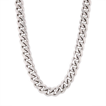 STERLING SILVER CURB LINK CHAIN NECKLACE