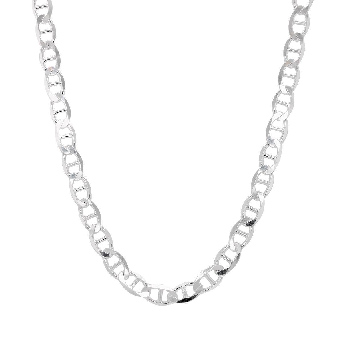 STERLING SILVER MARINER/GUCCI STYLE NECKLACE, 24 INCHES