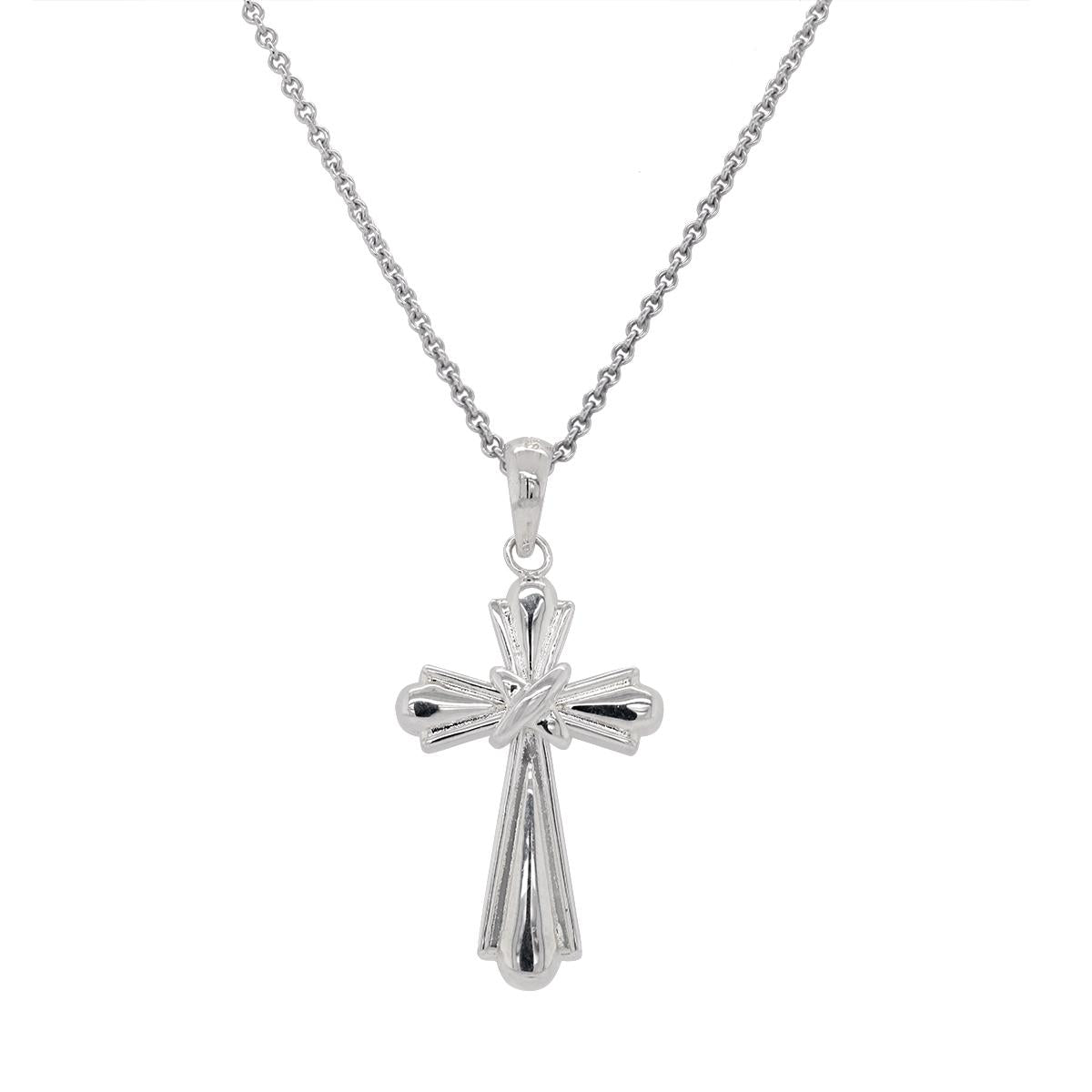 STERLING SILVER CROSS CHARM WITH TEXTURED FINISH AND X DESIGN