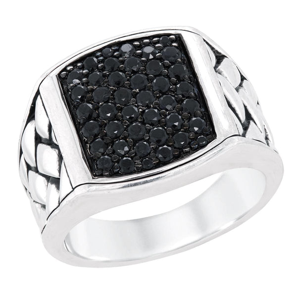 【関税込み】My Way ring in black silver and tsavorites KsrModa 925 Sterling Silver Genuine Black Onyx Stone Mens