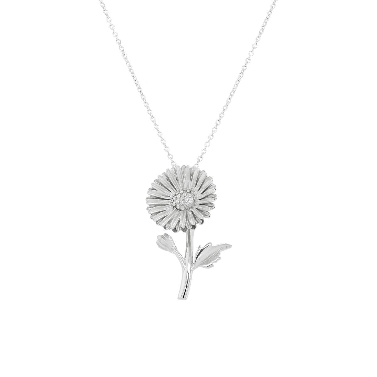 STERLING SILVER ASTER PENDANT NECKLACE