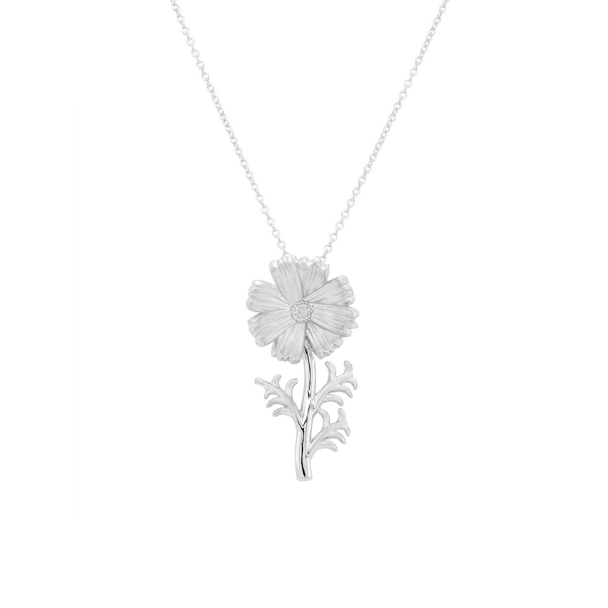 STERLING SILVER COSMOS PENDANT NECKLACE