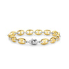 TWO-TONE GOLD PLATED STERLING SILVER PUFFED GUCCI LINK BRACELET