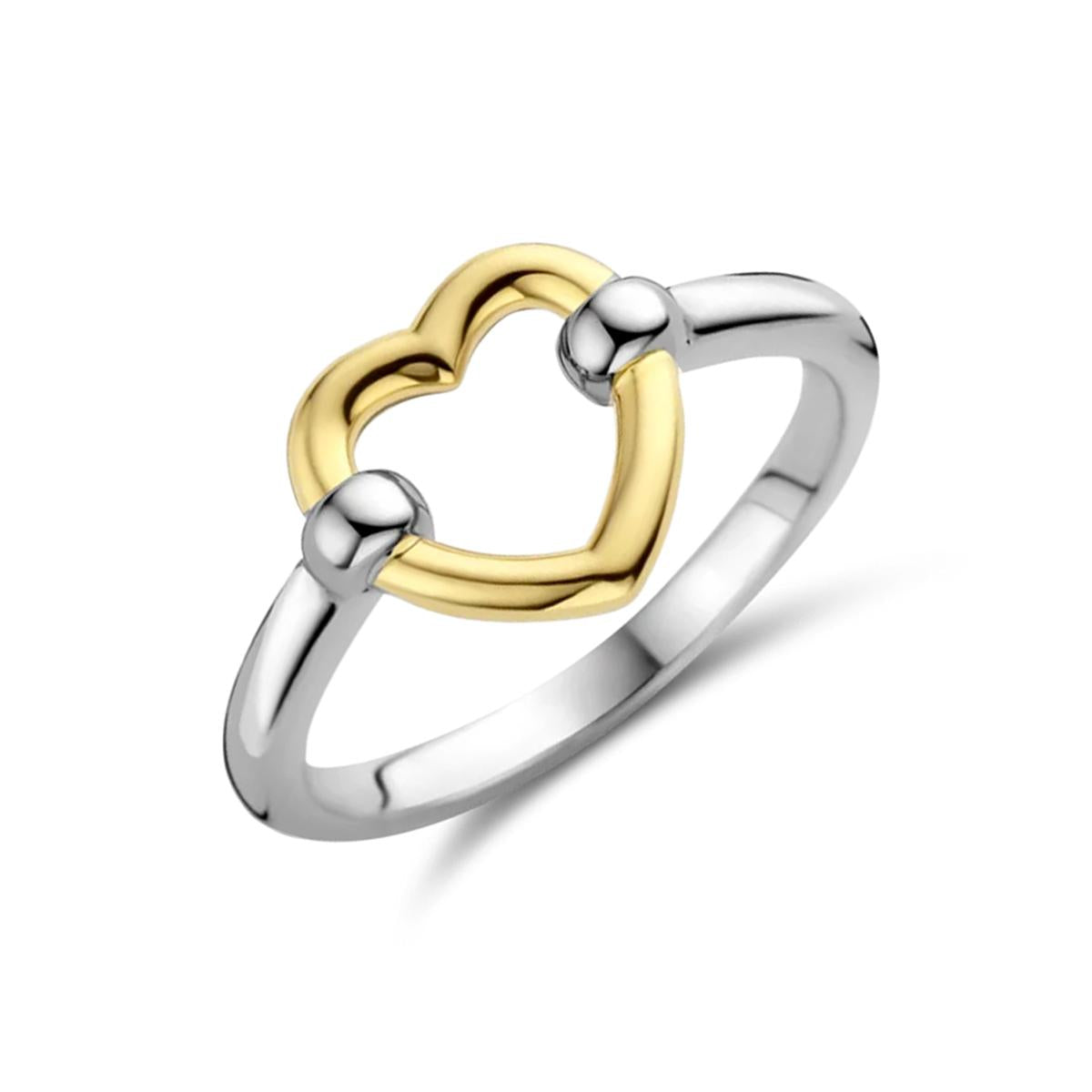 GOLD PLATED STERLING SILVER OPEN HEART RING