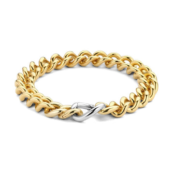GOLD PLATED STERLING SILVER CURB BRACELET