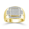MEN&#39;S MODERN YELLOW GOLD FASHION RING WITH DIAMOND PAVE, 1/2 CT TW