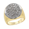 YELLOW GOLD MEN&#39;S FASHION RING WITH DIAMOND PAVE, 1 1/2 CT TW