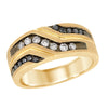 MEN&#39;S YELLOW GOLD FASHION RING WITH BLACK AND WHITE DIAMONDS, 1/2 CT TW