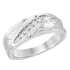 MEN&#39;S WHITE GOLD RING WITH 7 CHANNEL SET DIAMONDS, 1/4 CT TW