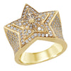 MEN&#39;S YELLOW GOLD START SHAPED FASHION RING WITH DIAMONDS, 2.43 CT TW
