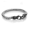 GENTS GUN METAL PLATED STAINLESS STEEL ROUND BOX STYLE BRACELET