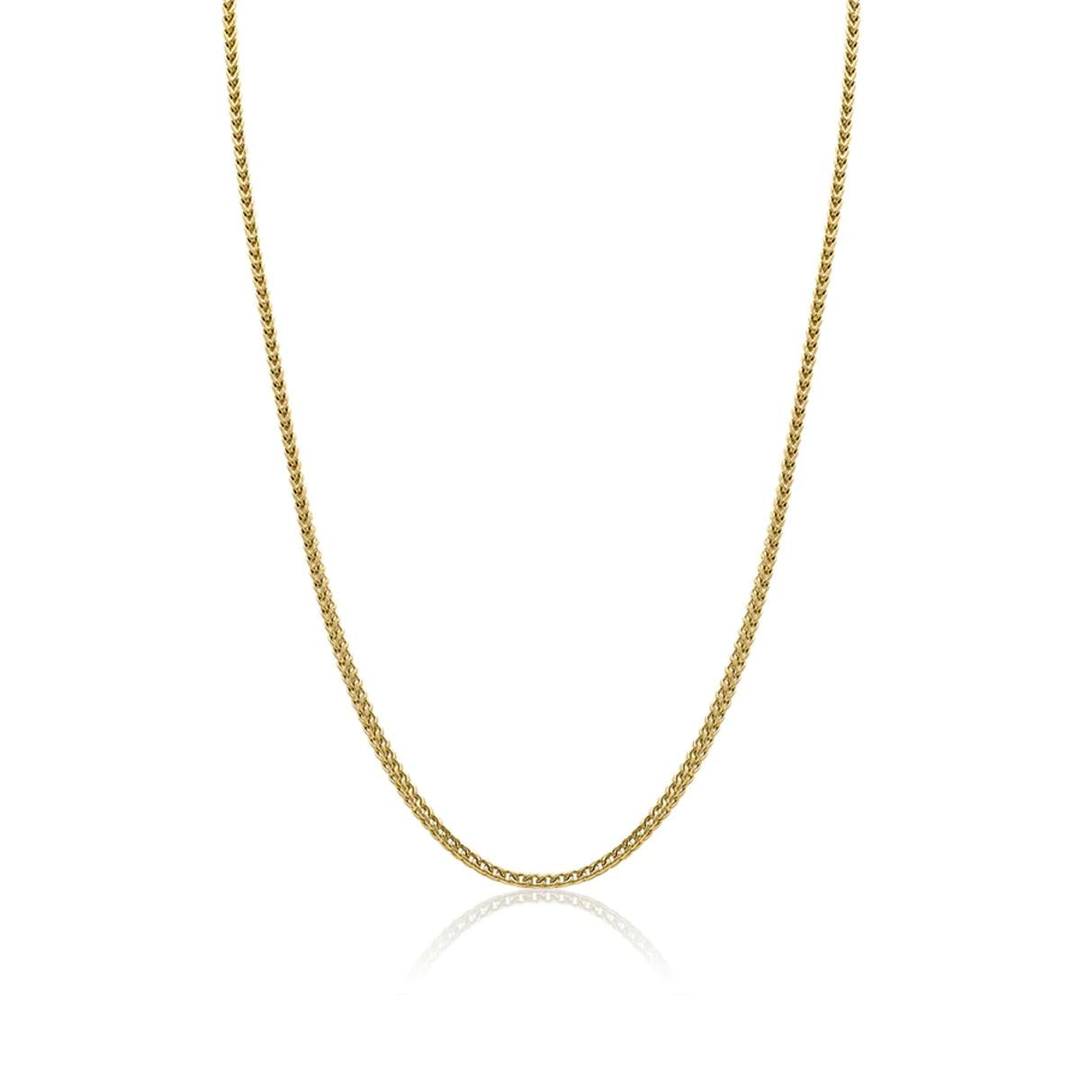 MEN&#39;S YELLOW TONE STAINLESS STEEL FRANCO CHAIN NECKLACE, 3.5MM WIDE