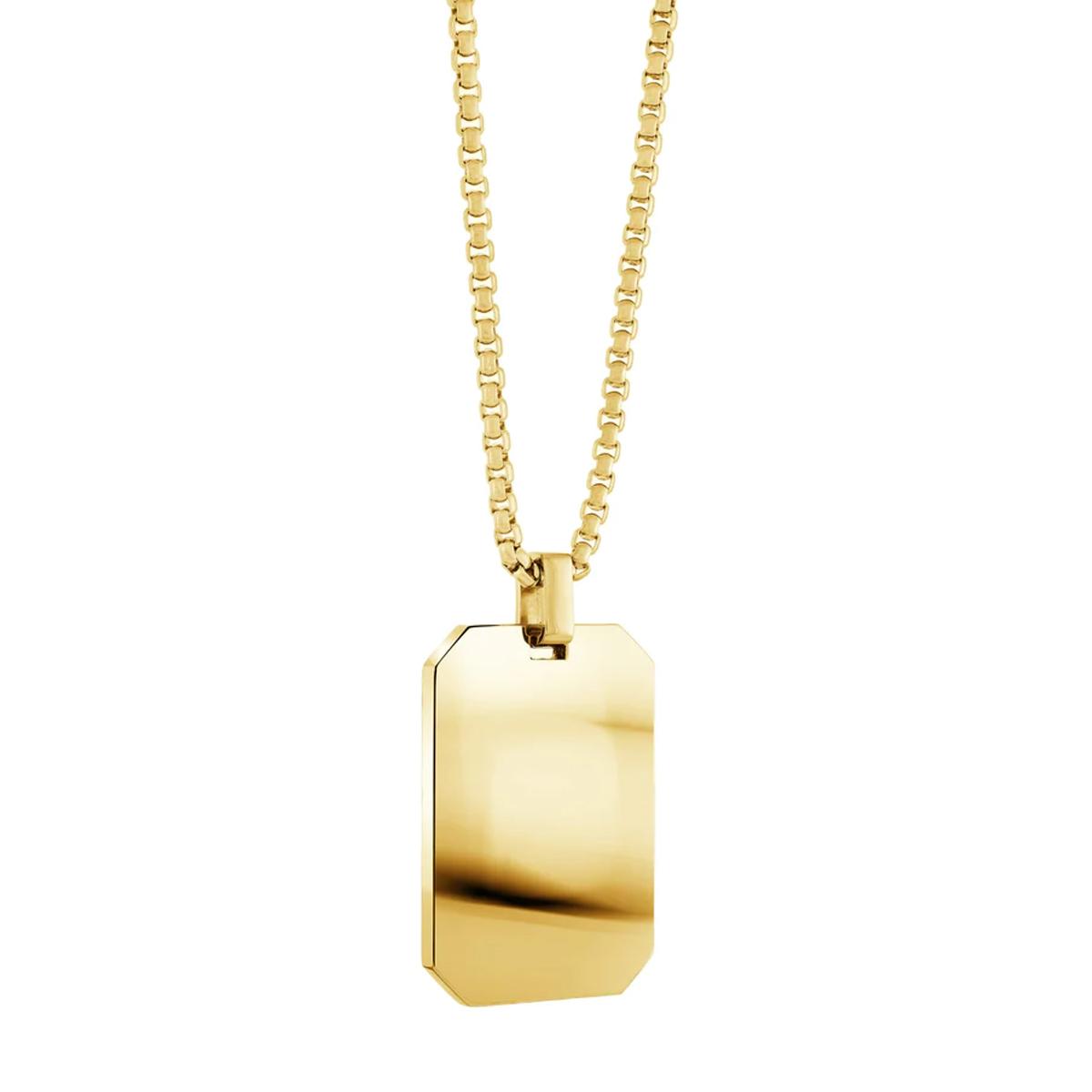 Diesel Gold-Tone Stainless Steel Dog Tagネックレス ディーゼル DIESEL ネックレス ペンダント アクセサリー