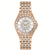 LADIES ROSE GOLD-TONE BULOVA WATCH WITH 110 CRYSTALS