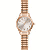 LADIES WATCH WITH ROSE GOLD-TONE CASE AND SILVER WHITE SUNRAY DIAL