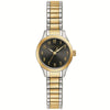 TWO TONE LADIES WATCH WITH BLACK DIAL