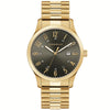 TRADITIONAL GOLD-TONE GENTS WATCH WITH GREY DIAL