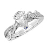 WHITE GOLD ENGAGEMENT RING SETTING WITH SIDE SAPPHIRES AND DIAMONDS, .26 CT TW