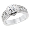 WHITE GOLD ENGAGEMENT RING SETTING WITH 63 SIDE DIAMONDS, 1.40 CT TW