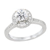 WHITE GOLD ENGAGEMENT RING SETTING WITH DIAMOND HALO, .41 CT TW