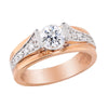 TWO-TONE GOLD ENGAGEMENT RING SETTING WITH TENSION SET DIAMOND, .26 CT TW
