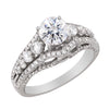 WHITE GOLD ENGAGEMENT RING SETTING WITH MODERN DIAMOND STYLING, .86 CT TW