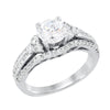 WHITE GOLD ENGAGEMENT RING SETTING WITH 64 DIAMONDS, .74 CT TW