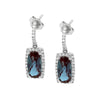 WHITE GOLD EARRINGS WITH LAB GROWN ALEXANDRITE
